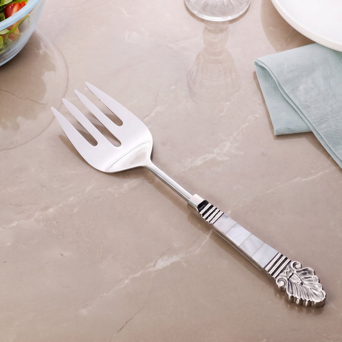 Baroque MOP Serving Spoon Set Of 2 Nestasia
