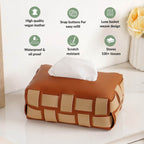 Basket Weave Tissue Box Brown Beige Nestasia