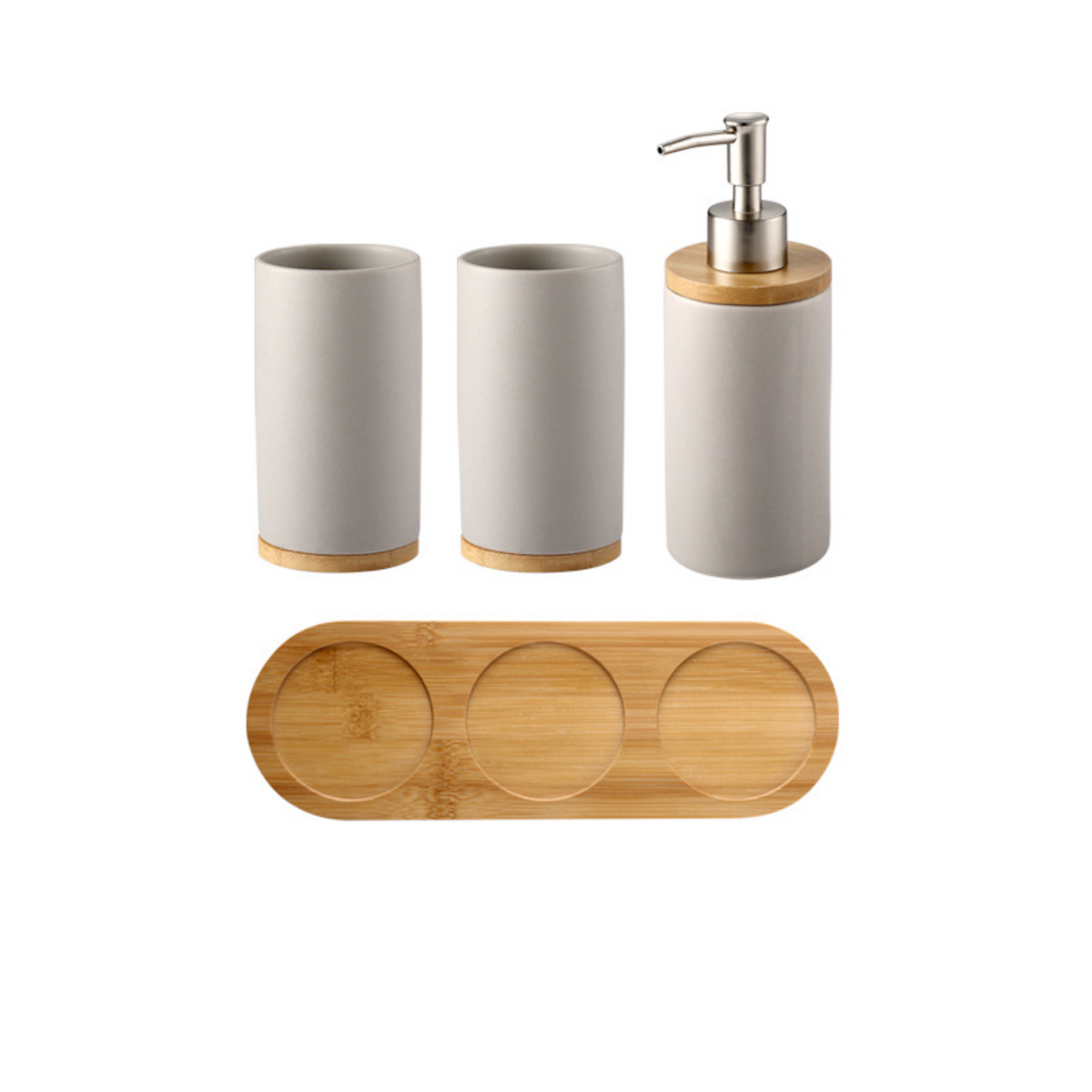 Bathroom Set Grey Nestasia