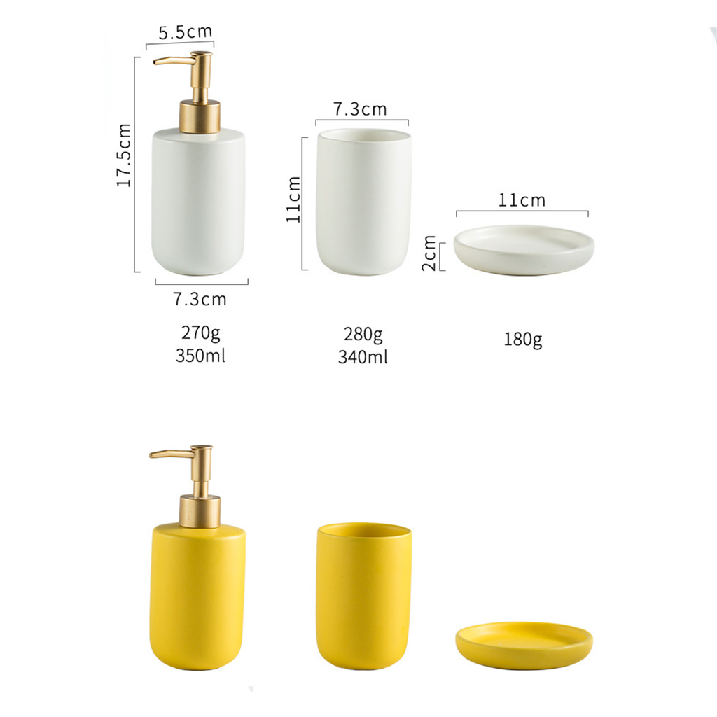 White Bathroom Accessories Set Nestasia