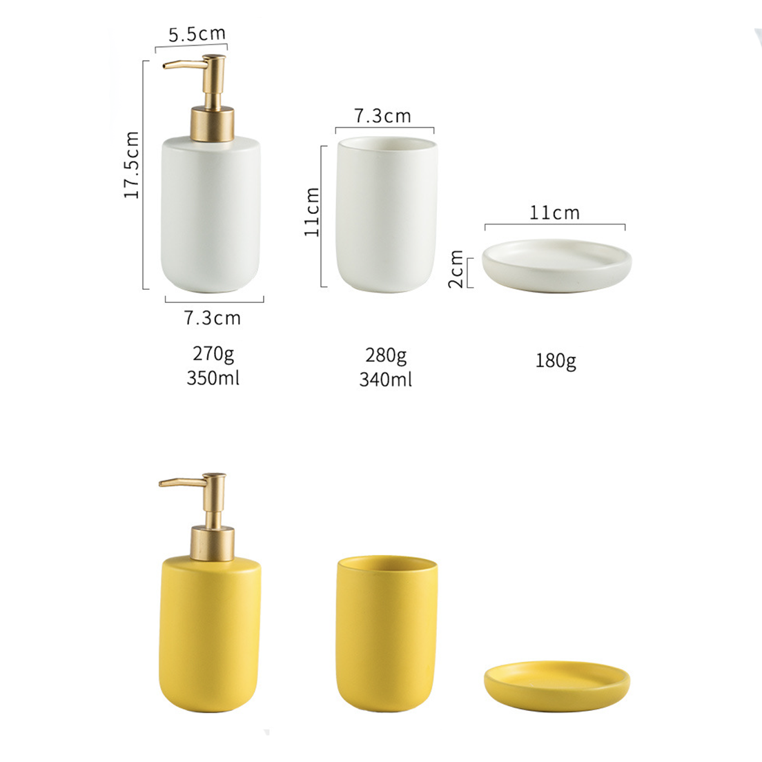 White Bathroom Accessories Set Nestasia