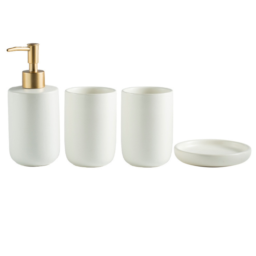 White Bathroom Accessories Set Nestasia