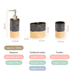 Black Beige Bathroom Accessories Set Of 3 Nestasia