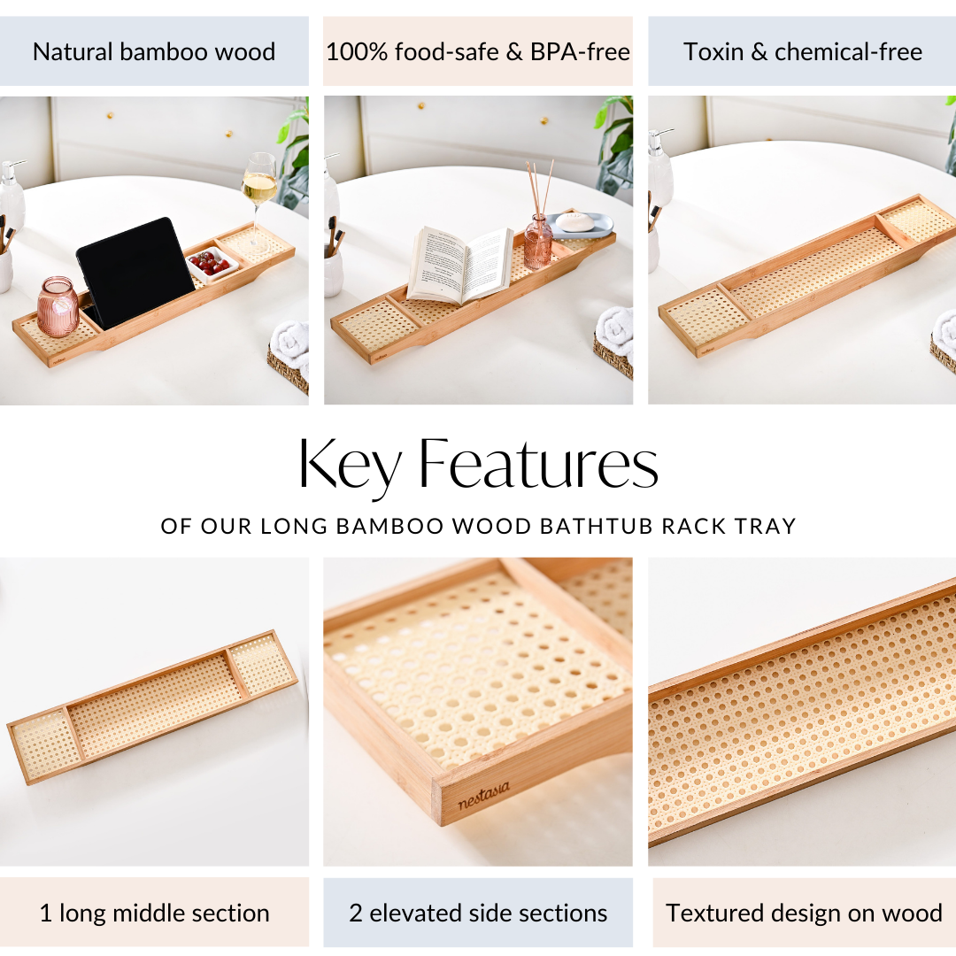 Bathtub Tray With Waterproof Mesh Nestasia