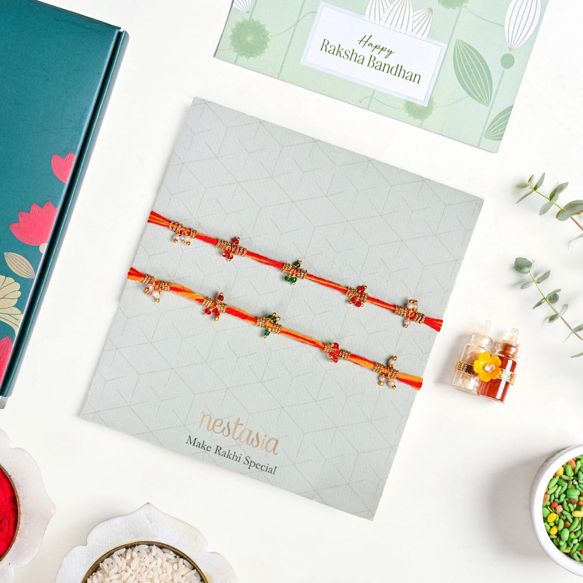 Beaded Bond Rakhi Gift Set Nestasia