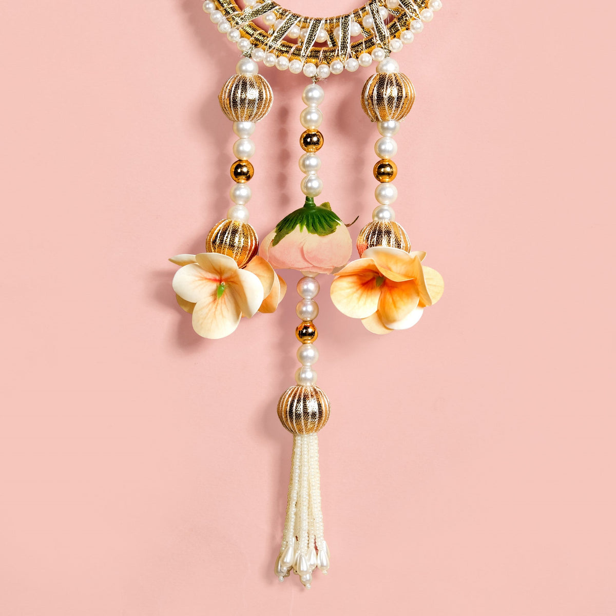 Beaded Lotus Wall Hanging Set Of 2 In Pink Nestasia