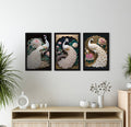 Peacock Abstract Art Paintings, Painting For Wall Living Room, Set of 3 AXIII-16-PEA ArtX