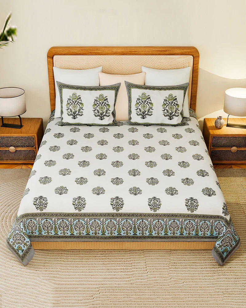 Comfortable Cotton Double Bedsheet King Size Set for Daily Use and Gifting