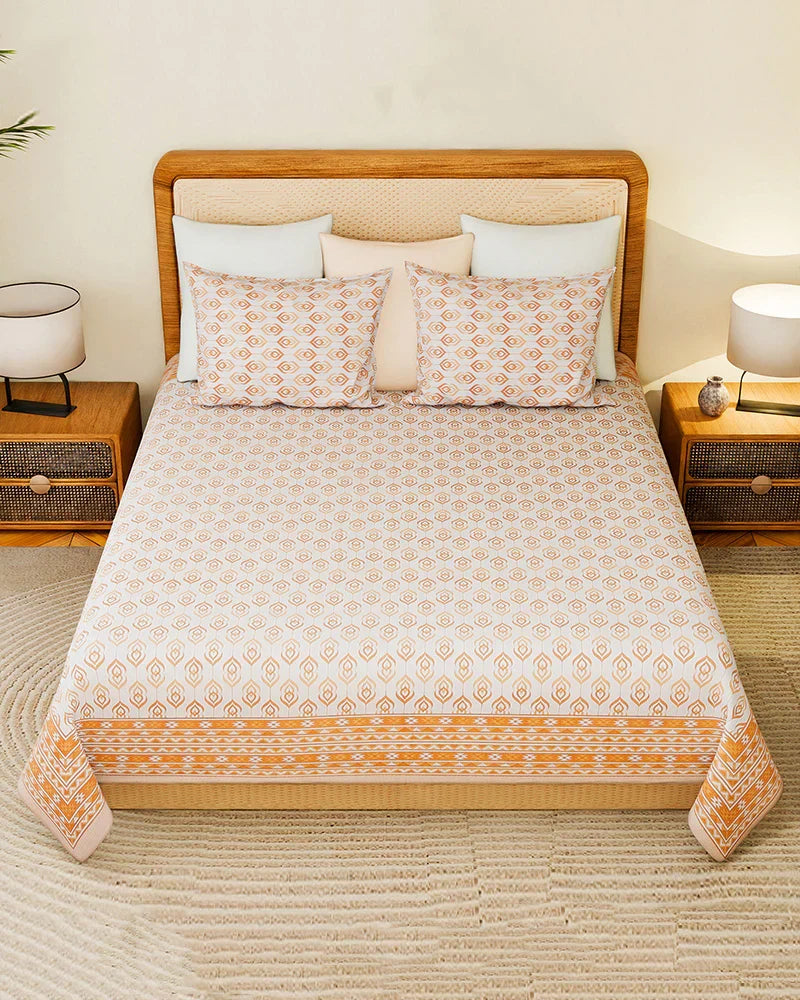 Premium Quality Soft Cotton Queen Size Bedsheet With Pillow Covers for Modern Bedroom Decor