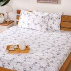King Size Ultra Soft 100% Pure Cotton Bedding Set Dark Blue 275x275 cm