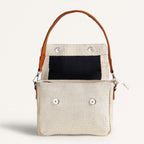 Beige And Tan Vegan Leather Shoulder Bag Nestasia
