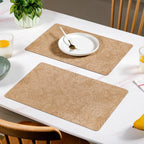 Beige Embossed Hibiscus Rectangular Placemats Set Of 6 Nestasia