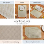 Beige Gold Chevron Tablemat Set Of 6 Nestasia