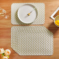 Beige Gold Chevron Tablemat Set Of 6 Nestasia