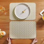 Beige Gold Chevron Tablemat Set Of 6 Nestasia