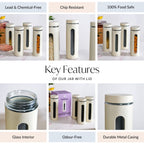 Beige Tall Kitchen Storage Canister Set Of 4 2000ml Nestasia