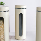Beige Tall Kitchen Storage Canister Set Of 4 2000ml Nestasia