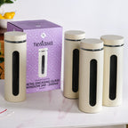 Beige Tall Kitchen Storage Canister Set Of 4 2000ml Nestasia