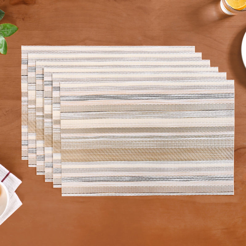 Beige and Brown Placemats Set Of 6 Nestasia