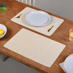 Rectangular Beige Dining Table Mat Set Of 6 Nestasia