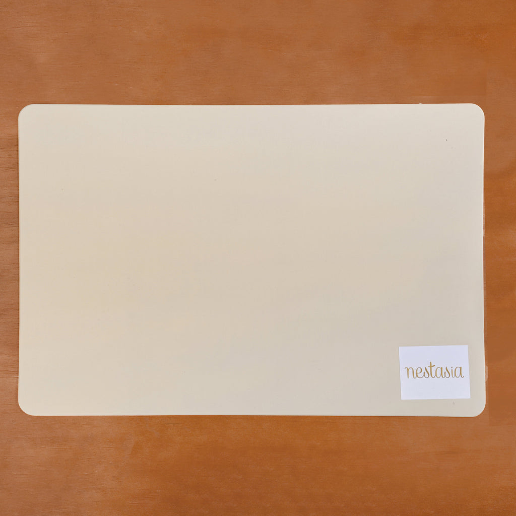 Rectangular Beige Dining Table Mat Set Of 6 Nestasia