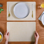 Rectangular Beige Dining Table Mat Set Of 6 Nestasia