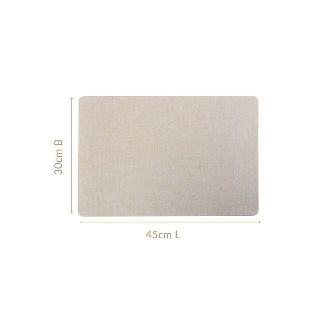 Rectangular Beige Dining Table Mat Set Of 6 Nestasia