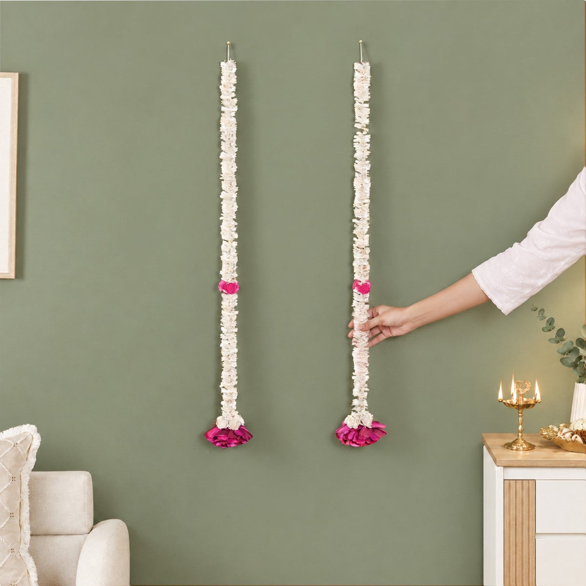 Bellaflora Wall Hanging Decor Pink Set Of 2 Nestasia