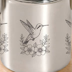 Bird Etched Airtight Steel Top Window Jar Set Of 4 1250ml Nestasia
