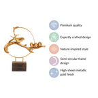 Bird Family Sculpture Showpiece Gold Nestasia