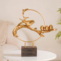 Bird Family Sculpture Showpiece Gold Nestasia