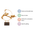 Bird Family Sculpture Showpiece Gold Nestasia