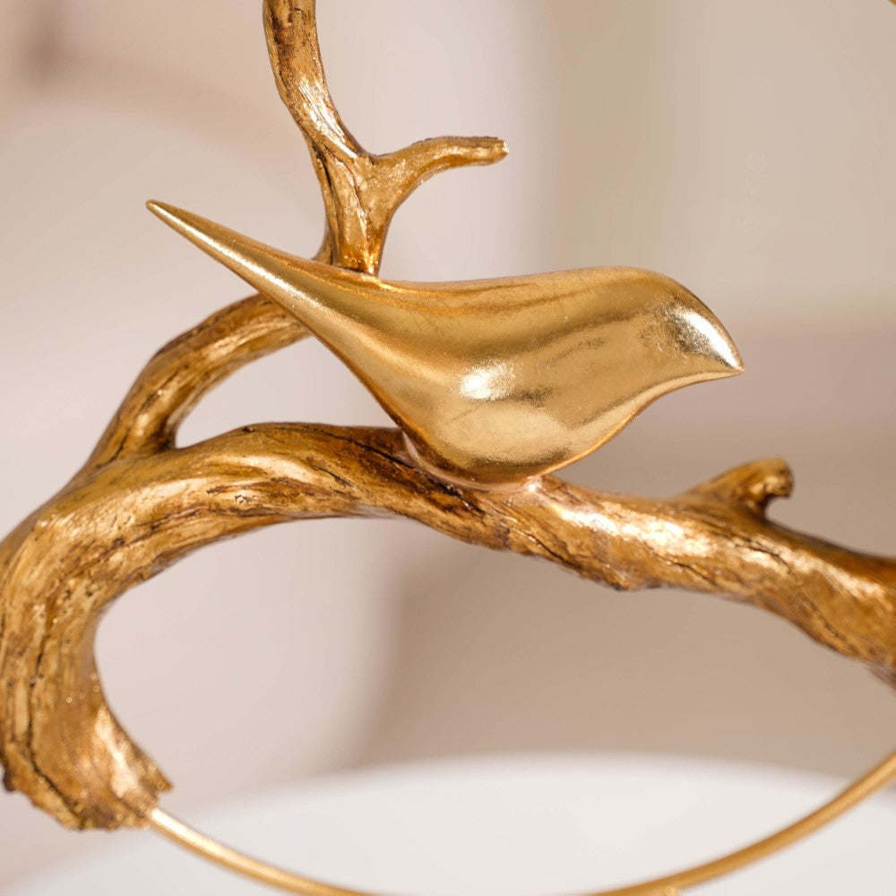 Bird Family Sculpture Showpiece Gold Nestasia