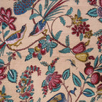 Birdsong Symphony Quilted Bedcover Peach 254x216cm Nestasia