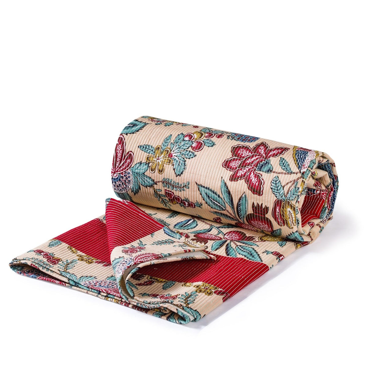 Birdsong Symphony Quilted Bedcover Peach 254x216cm Nestasia
