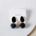 Black And Grey Contemporary Pearl Earrings Nestasia