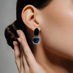 Black And Grey Contemporary Pearl Earrings Nestasia