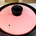 Flamora Big Ceramic Pot With Lid Pink Black 6000ml Nestasia