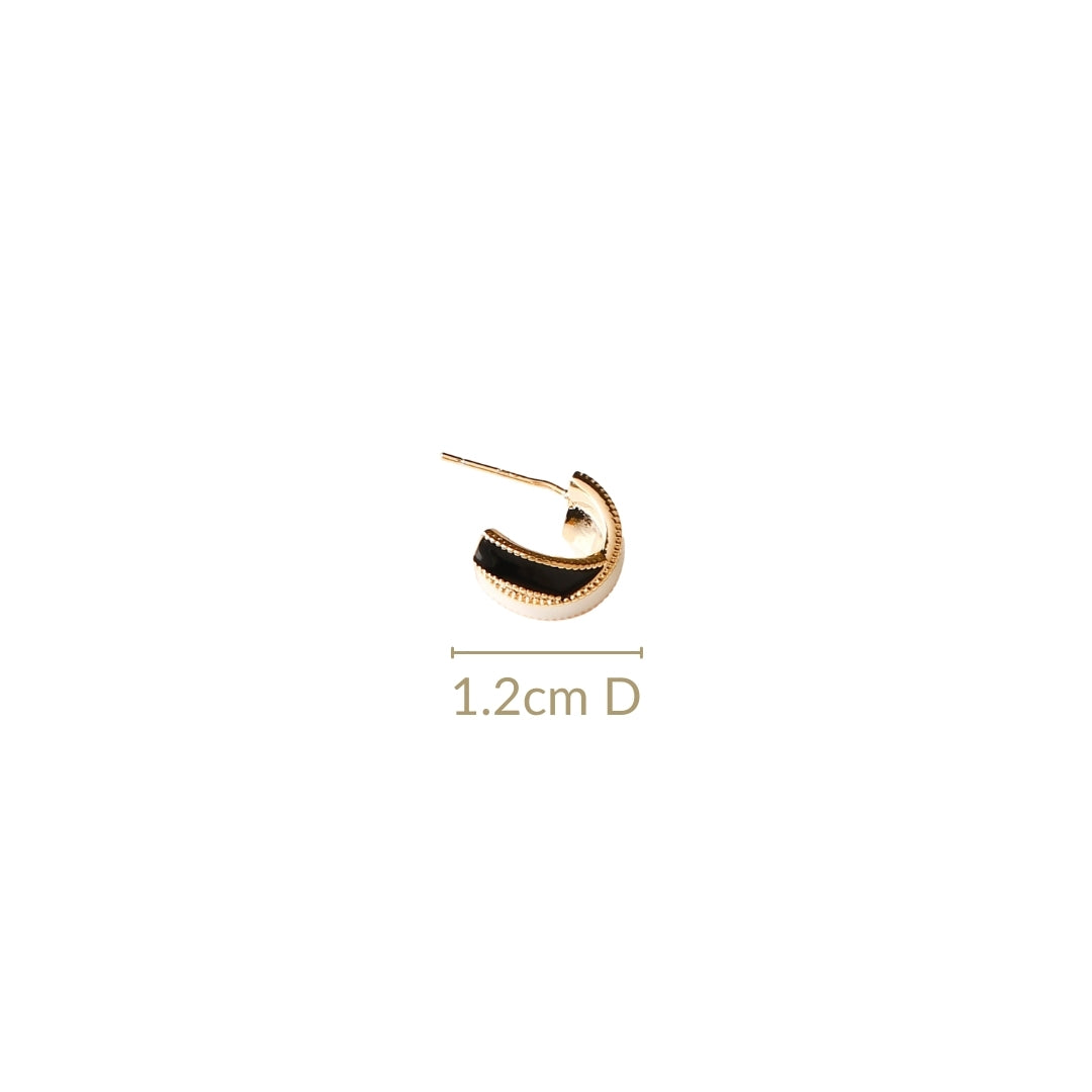 Black And White Crisscross Hoop Earrings Nestasia