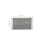 Black And White Tweed Cotton Anti Slip Floor Mat 96x53cm Nestasia