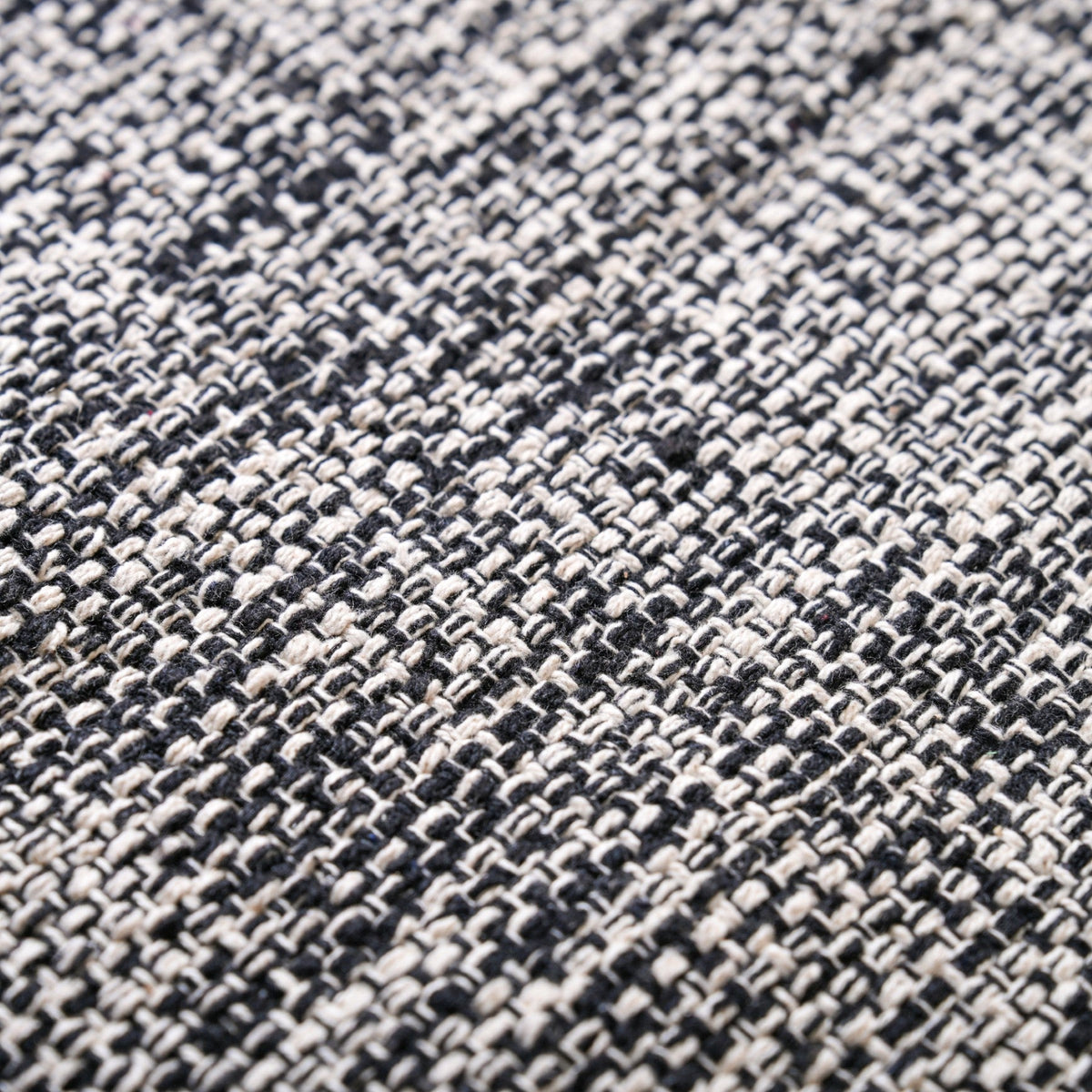 Black And White Tweed Cotton Anti Slip Floor Mat 96x53cm Nestasia