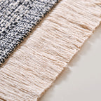 Black And White Tweed Cotton Anti Slip Floor Mat 96x53cm Nestasia