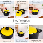Limonelle Ceramic Cooking Pot With Lid 1200ml Nestasia