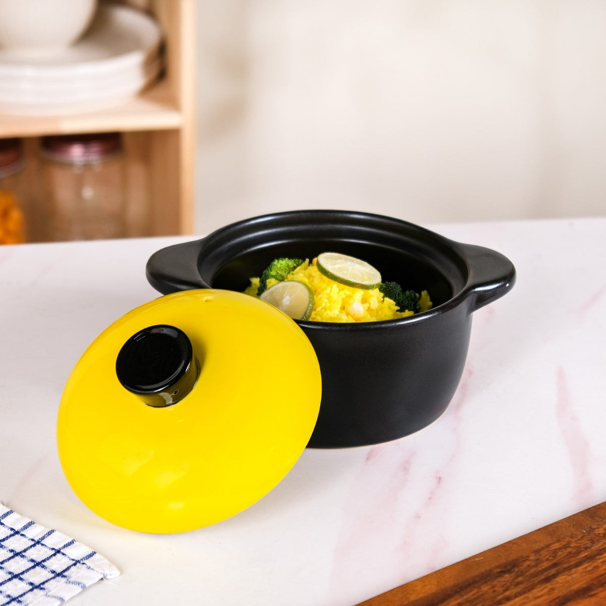 Limonelle Ceramic Cooking Pot With Lid 1200ml Nestasia