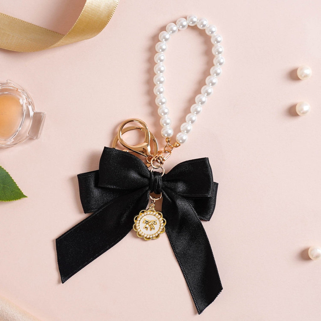 Black Beauty Bow Charm Keychain Nestasia