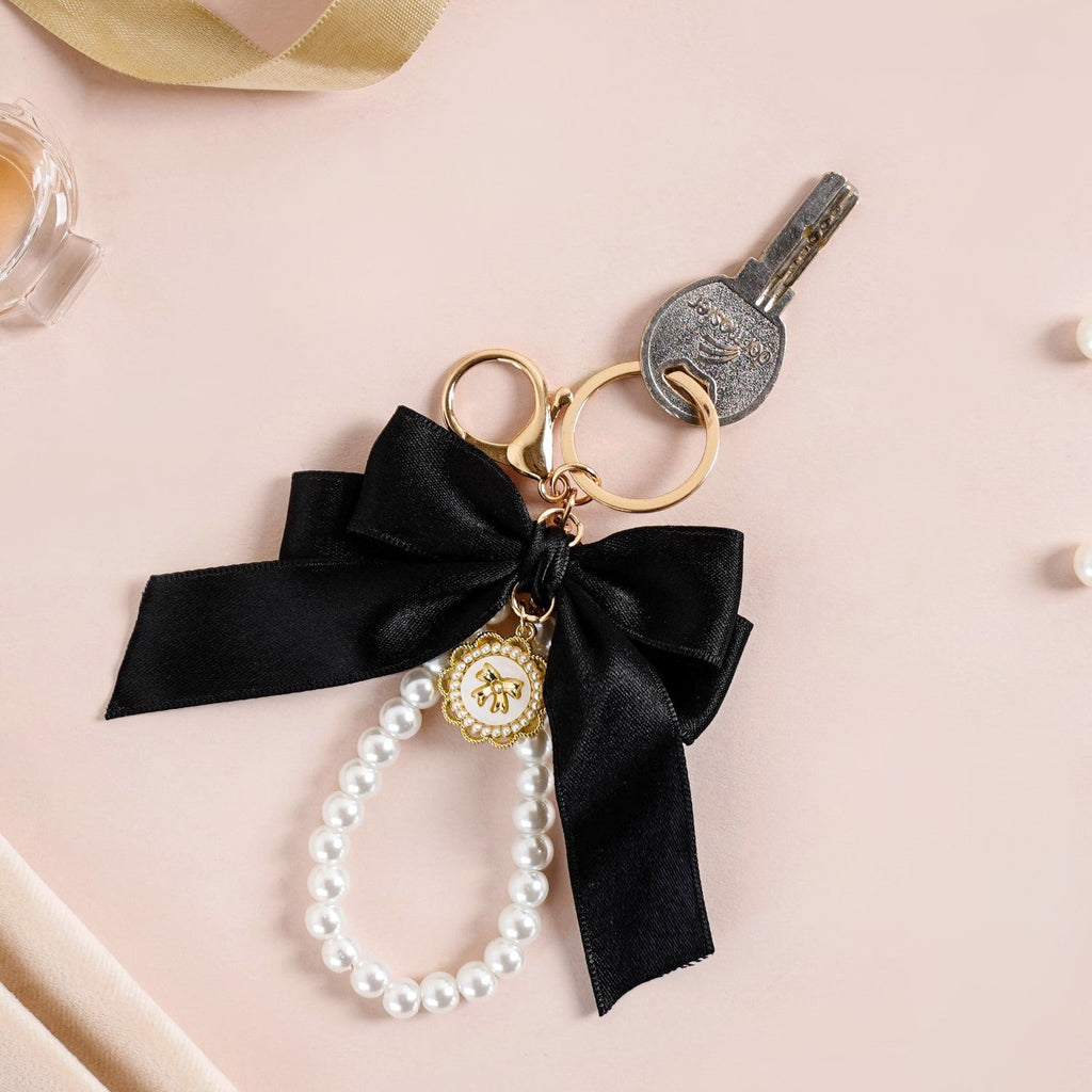 Black Beauty Bow Charm Keychain Nestasia