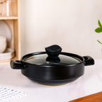 Classic Black Korean Ceramic Cooking Pot 2000ml Nestasia