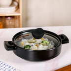 Classic Black Korean Ceramic Cooking Pot 2000ml Nestasia