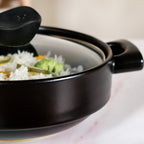 Classic Black Korean Ceramic Cooking Pot 2000ml Nestasia
