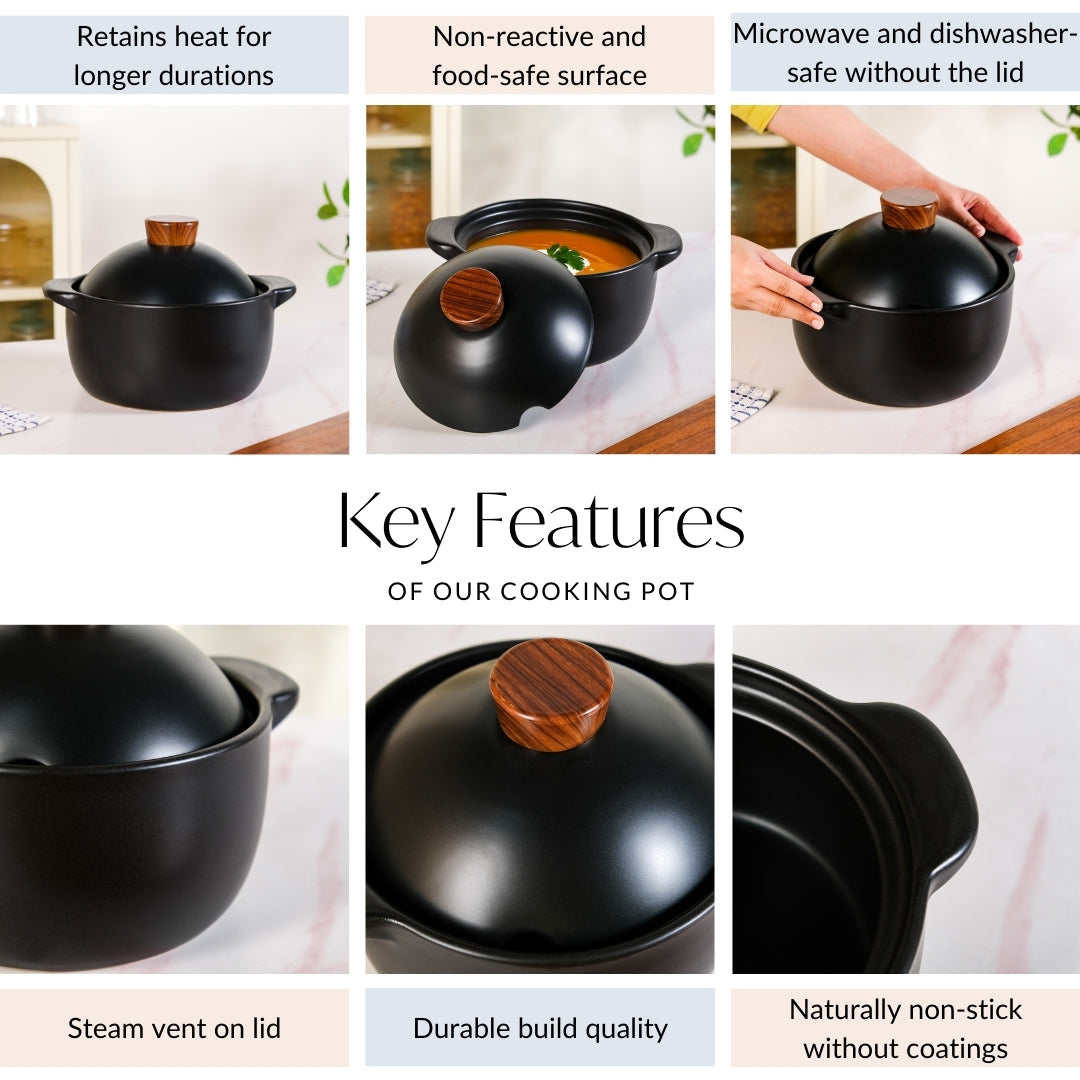 Maison Black Stew Pot 3600ml Nestasia